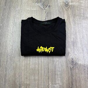 Aspact Mens Black Graphic Style Text Streetwear Basic Comfy T-Shirt Size Medium
